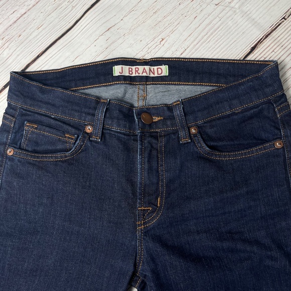 J Brand 25 GIG Pure dark wash mid-rise crop Flared - Picture 3 of 15